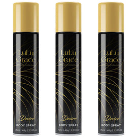 Lulu Grace Desire Body Spray Set 3 Packs 75ml Each