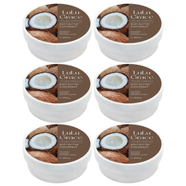 Lulu Grace Coconut Body Butter 200g 6 Pack Super Rich Cream Set