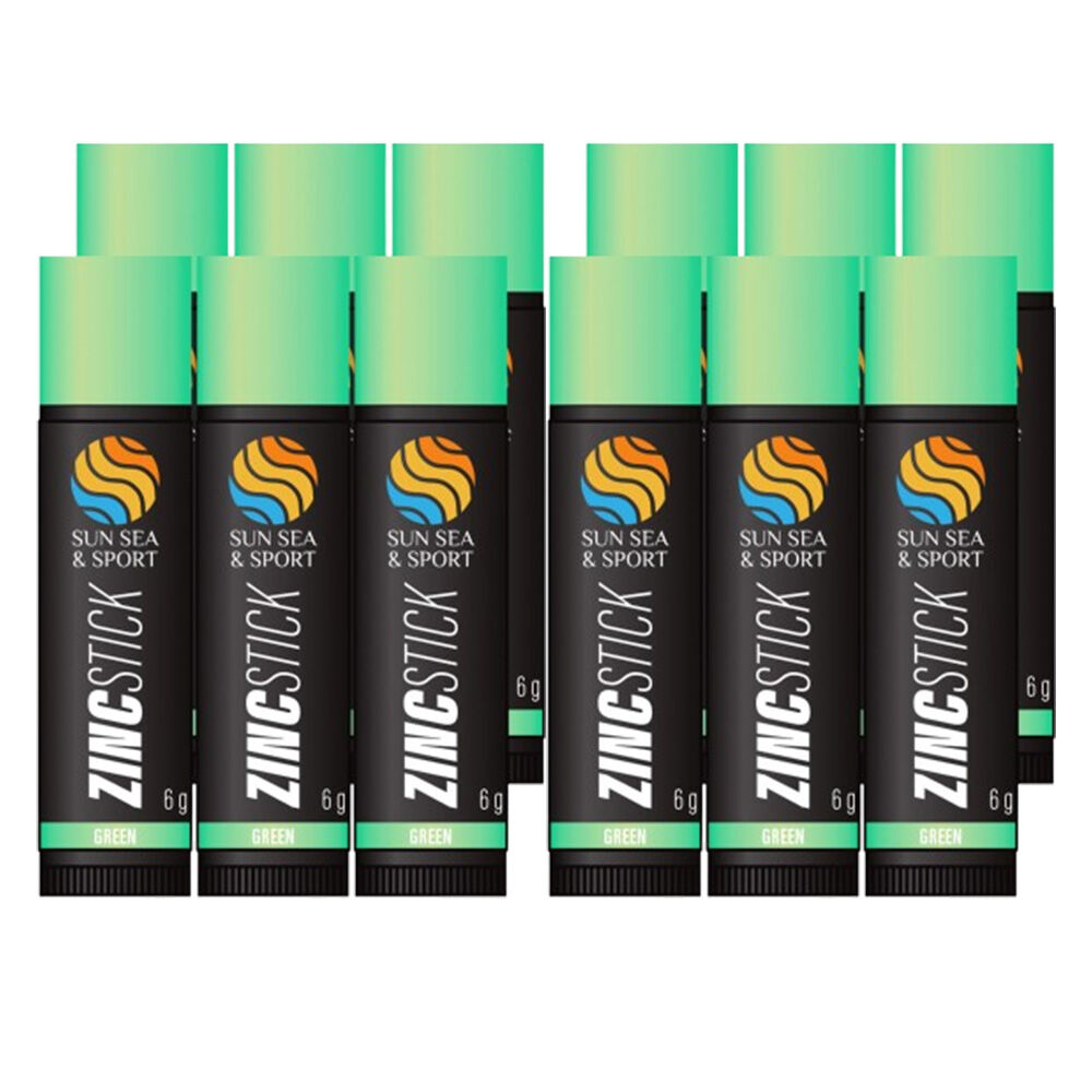 Sun Sea and Sport Green Zinc Stick 12 x 6g WaterResistant Face & Body Paint
