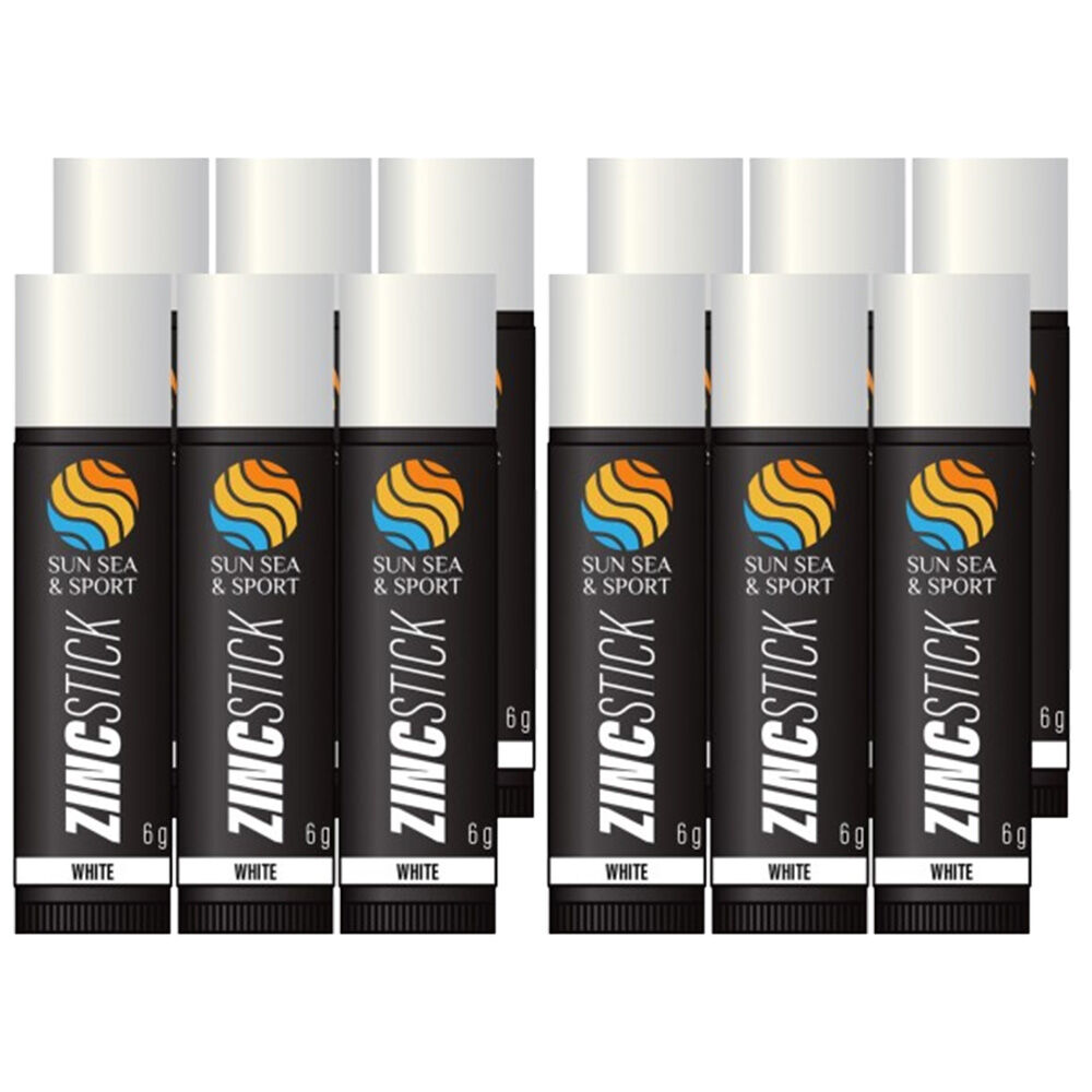 Sun Sea and Sport White Zinc Stick 12 x 6g WaterResistant Face & Body Paint