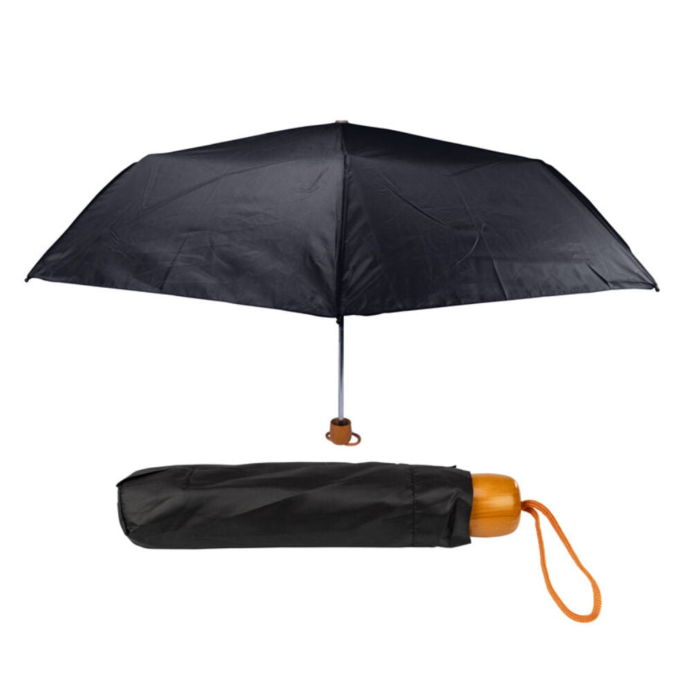 Compact Black Umbrella Travel Friendly Wind Resistant Stylish Design