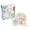 Bamboo Fiber Kids 5 Piece Dinning Set With Bunny Design And Pink Color
