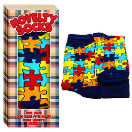 Unisex Jigsaw Puzzle Crew Socks Colourful Gift Boxed One Size Fits Most