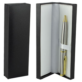 Twist Ballpoint Pen Silver with Gold Trim in Premium Gift Box