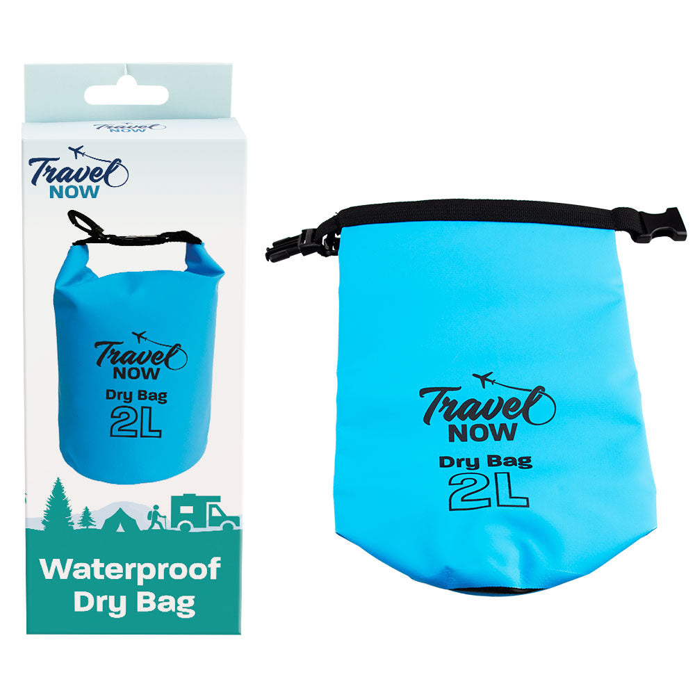 Travel Now Waterproof Dry Bag 2L Blue Lightweight Outdoor Gear Storage