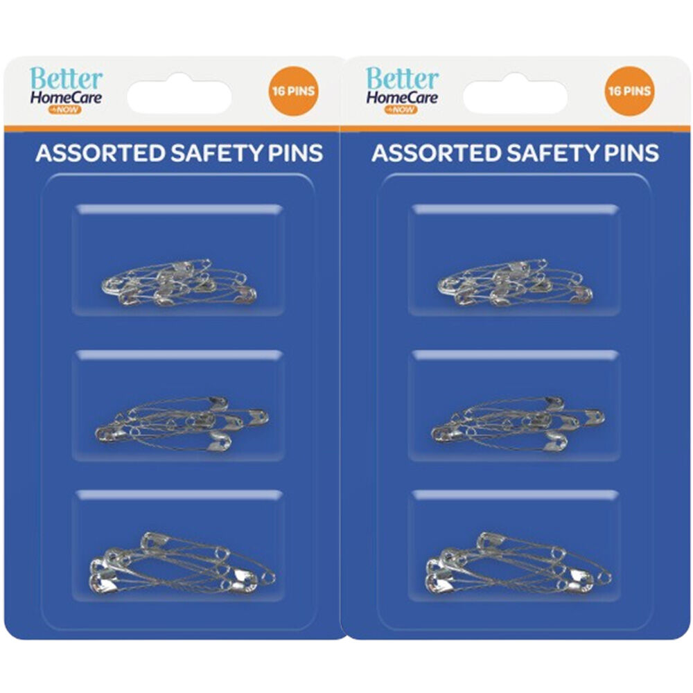 Better Home Care Now Assorted Size Safety Pins 2x 16pc