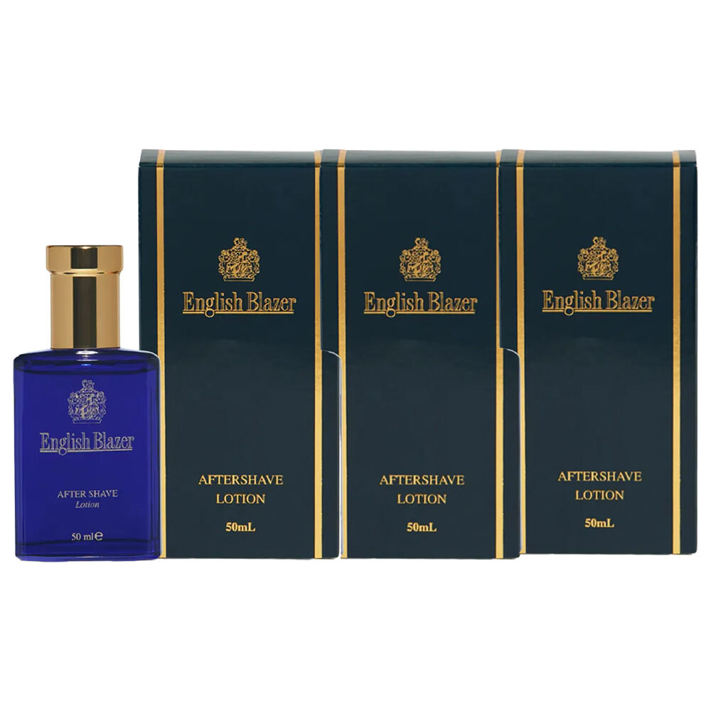 English Blazer After Shave Lotion 50ml 3 Pack Set Mens Skincare
