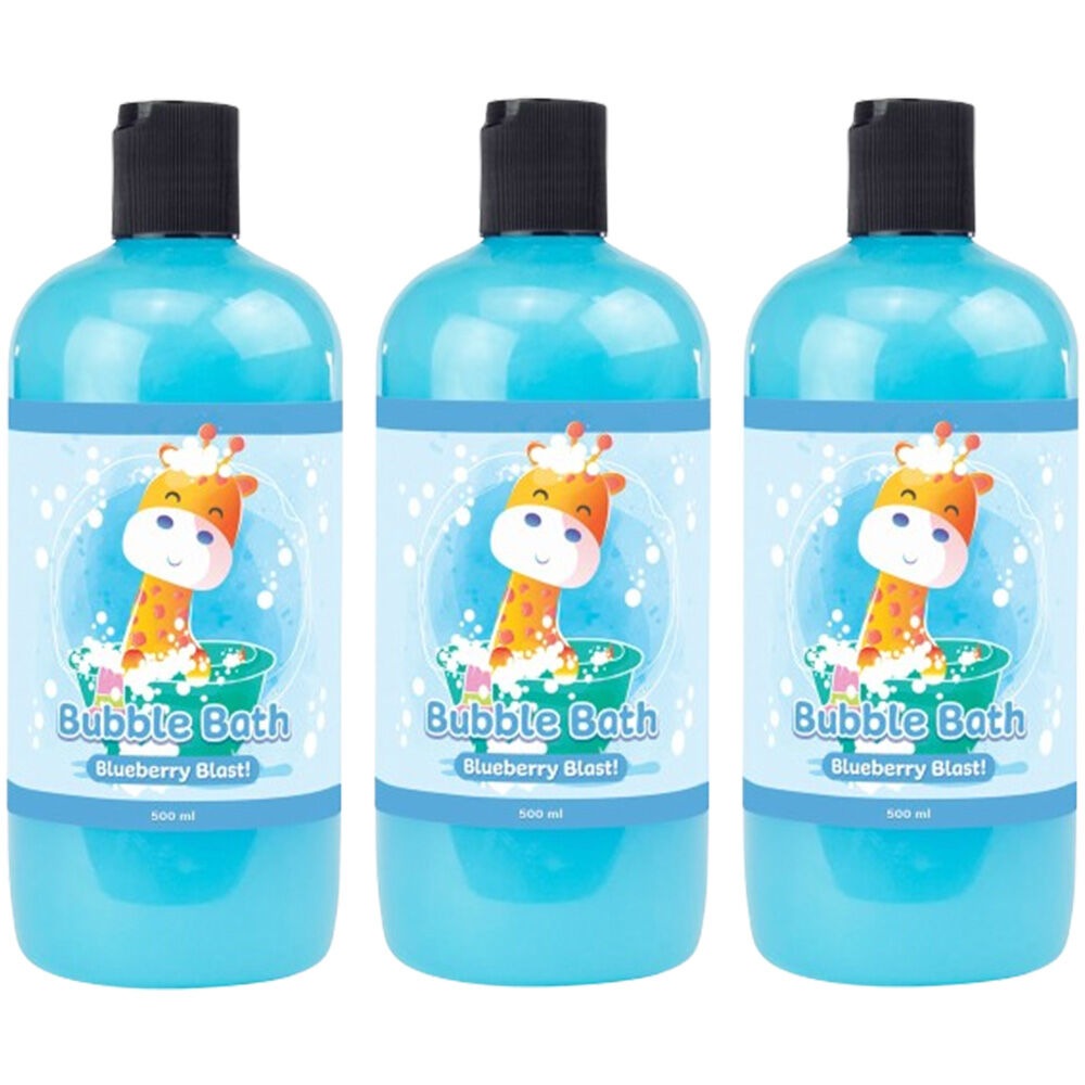 Baby & Me 3 Pack Kids Bubble Bath Blueberry Scent Liquid Soap 500ml Each