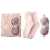 Beauty & Me Sleep Gift Set Pink Socks and Eye Mask for Travel and Home