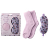 Beauty & Me Sleep Gift Set Purple Socks and Eye Mask for Travel and Home
