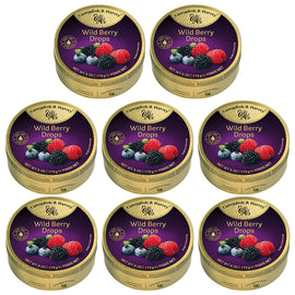 Cavendish and Harvey Wild Berry Drops 175g Tin Sweets Candy Lollies x 8