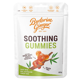 Buderim Ginger Gummies 130g Honey Lemon Eucalyptus Gluten Free Koala Shape