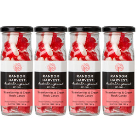 Random Harvest Strawberries and Cream Rock Candy 4 x 180g Gluten Free Jars
