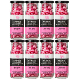 Random Harvest Mini Musk Rock Candy 8 x 180g Glass Jars Gluten Free Handmade Sweets