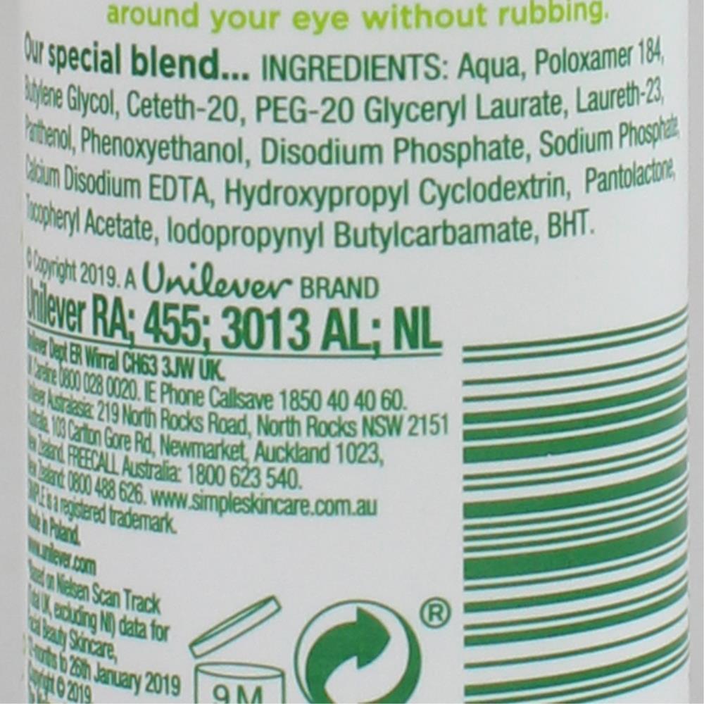 Simple Eye Make Up Remover 50ml Travel Size