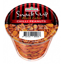 Olympic Fine Foods Chilli Peanuts Snack Cup 110g Black Label Spicy Nuts
