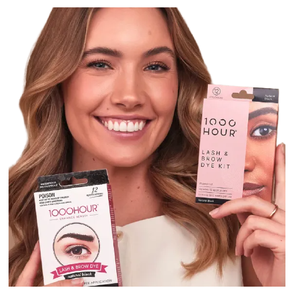 1000 Hour Eyelash and Brow Dye Kit Natural Black 1 Pack Of 12 Applications