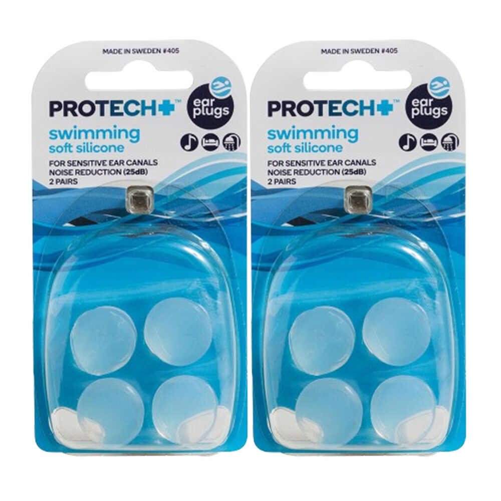 Protech Ear Plugs Noise Control Swimming Soft Silicone 2x 2 Pairs