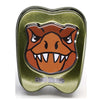 Dino World Small Tooth Shaped Tooth Fairy Tin Brown Cartoon Face Dinosaur