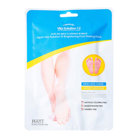 Jigott Vita Solution 12 Brightening Foot Peel Pack Exfoliating Socks