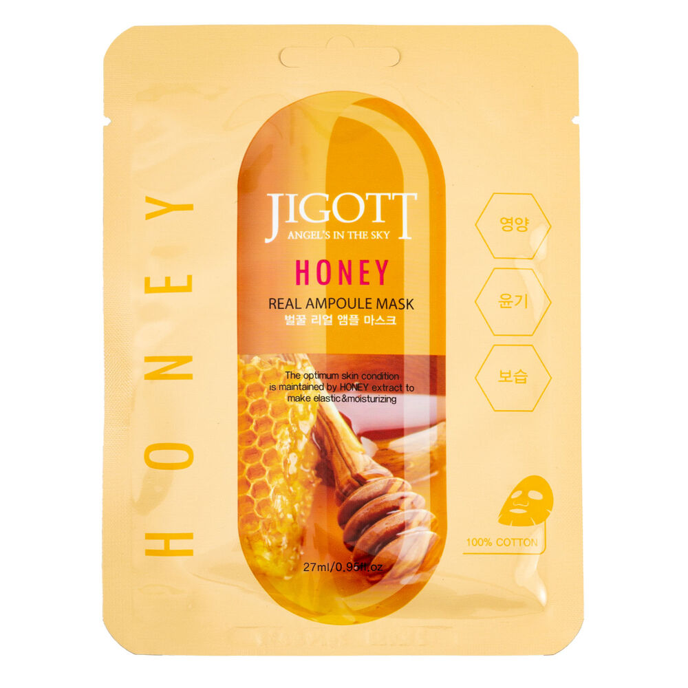 Jigott Honey Extract Ampoule Sheet Mask 27ml Korean Cotton Face Mask