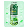 Jigott Aloe Vera Extract Ampoule Sheet Mask 27ml Korean Cotton Face Mask x 3