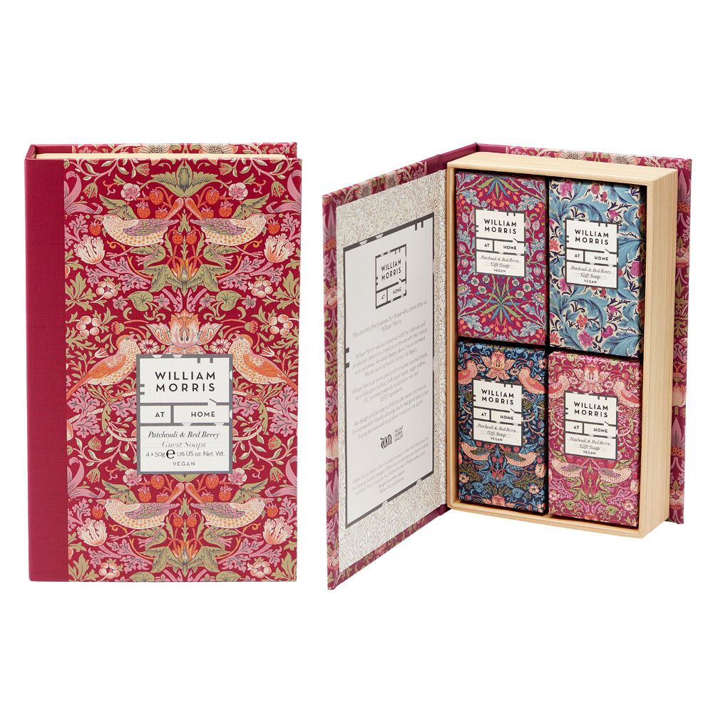 William Morris Vegan Guest Soaps Gift Set Patchouli & Red Berry 4 x 50g