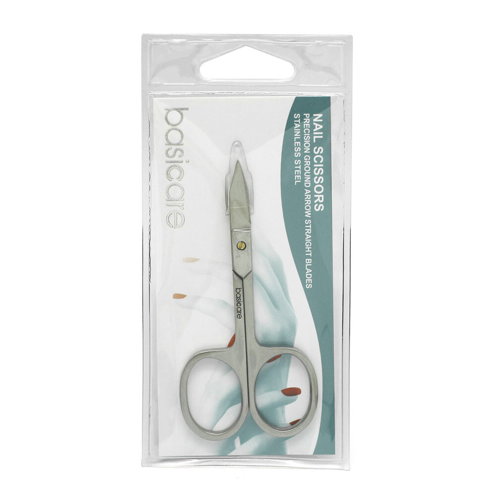 Basicare Stainless Steel Arrow Straight Blade Nail Scissors Precision Ground