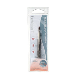 Basicare Retractable Lip Liner Brush Travel Friendly Nylon Bristles Silver Tube