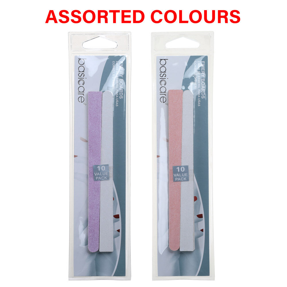 Basicare Emery Boards 10 Pack 145mm Manicure Pedicure Nail Filing Tools