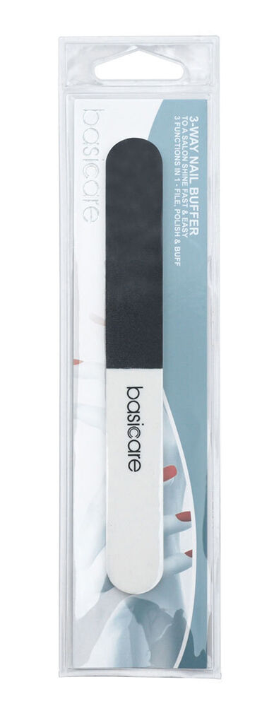 Basicare 3 Way Nail Buffer File Polish and Buff Tool for Professional Manicure