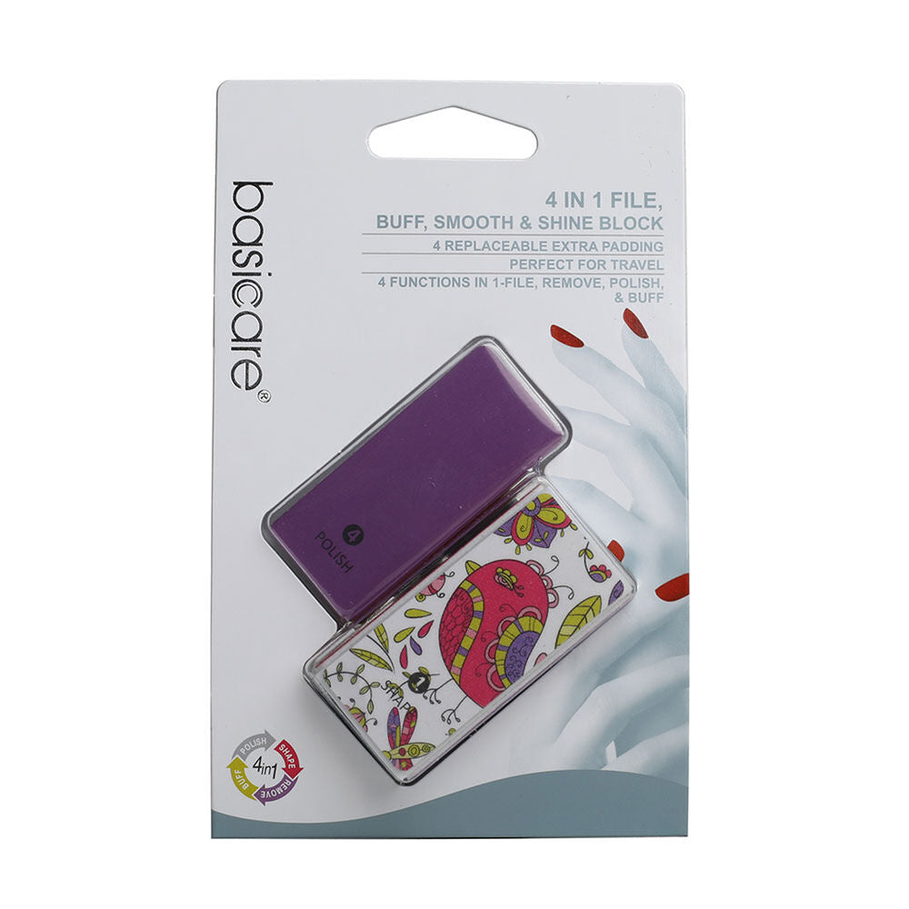 Basicare 4 In 1 Nail Buffer Block File Buff Smooth Shine Polish Tool