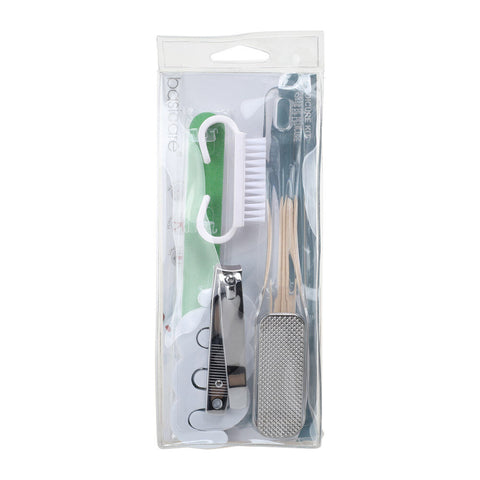 Basicare Pedicure 6 Piece Kit Travel Friendly Foot Care and Grooming Set