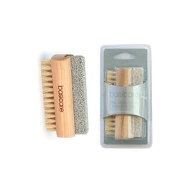 Basicare Nail Brush with Natural Bristles and Pumice Stone for Foot and Hand Care
