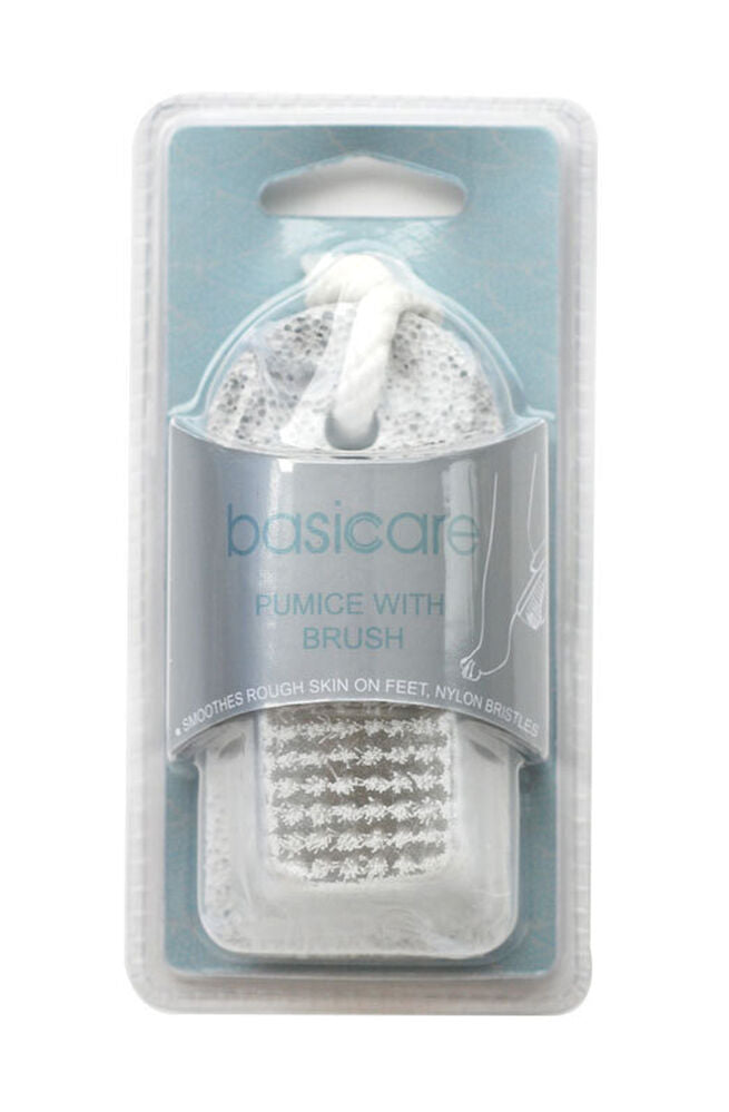 Basicare Pumice Stone With Nail Brush 9.5cm Foot Care Exfoliating Tool