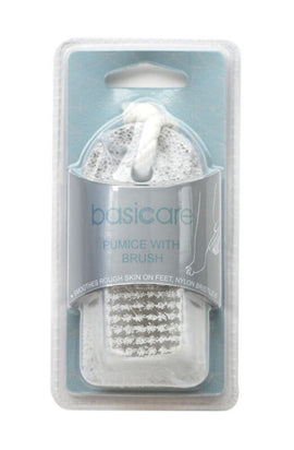 Basicare Pumice Stone With Nail Brush 9.5cm Foot Care Exfoliating Tool