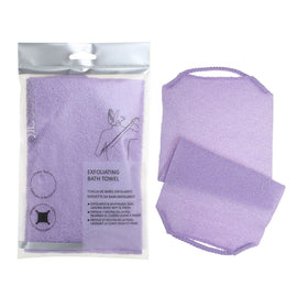 Basicare Exfoliating Bath Towel Purple Stretchable Elastic Unique Texture