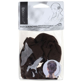 Basicare Soft Flex Brown Scrunchies Large 2 Pack Comfortable Secure Hold