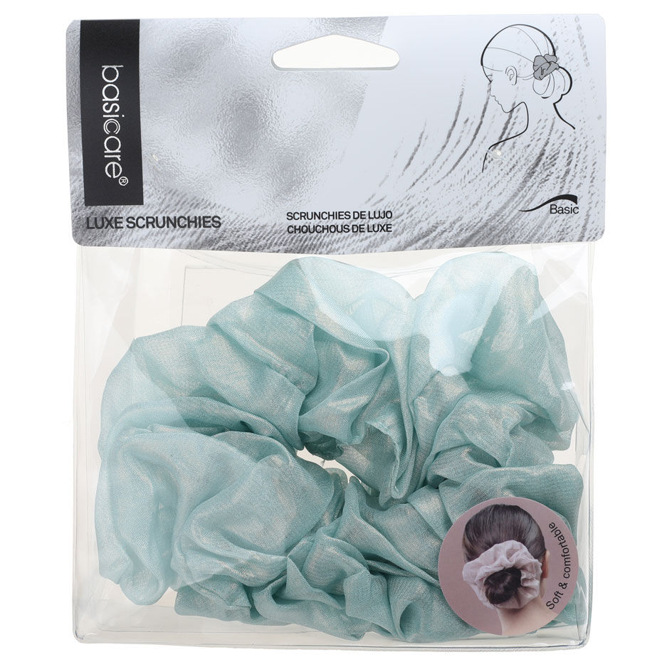 Basicare Soft Luxe Aqua Scrunchie Large Comfortable Gentle Secure Hair Accessory