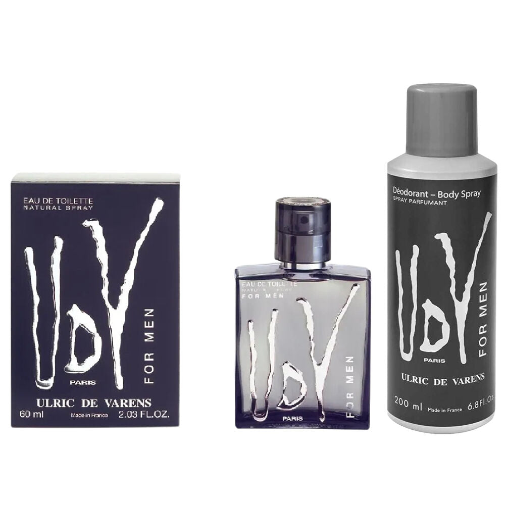 Ulric De Varens UDV Men EDT 60ml and Deodorant Spray 200ml Fragrance Set