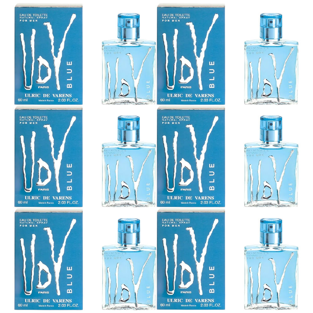 Ulric De Varens UDV Blue EDT Spray for Men 60ml 6 Pack Fragrance Set