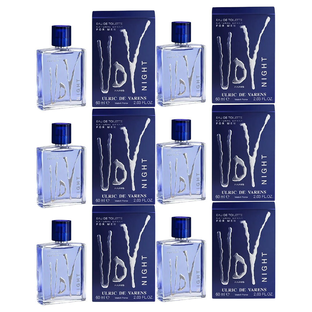 Ulric De Varens UDV Night EDT Spray for Men 60ml 6 Pack Fragrance Set