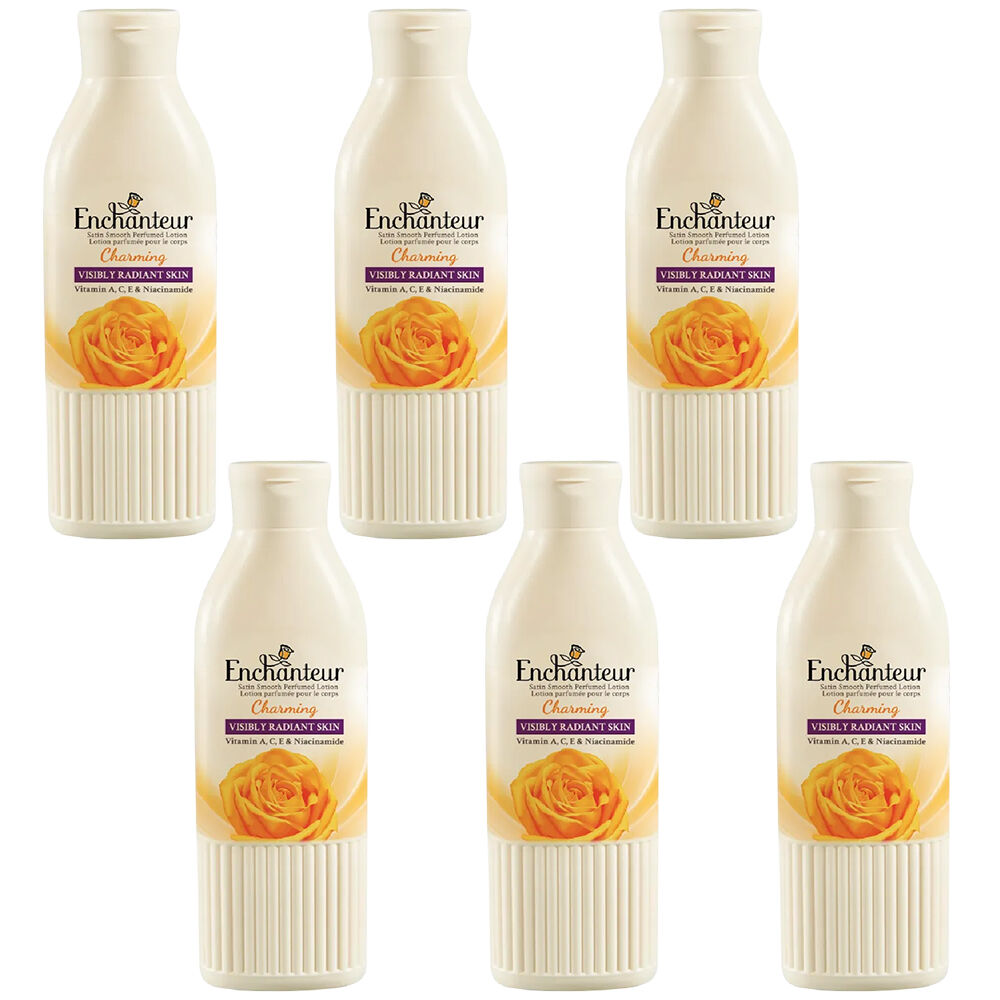 Enchanteur Charming Perfumed Body Lotion 200ml Pack of 6 Hydrating Bundle