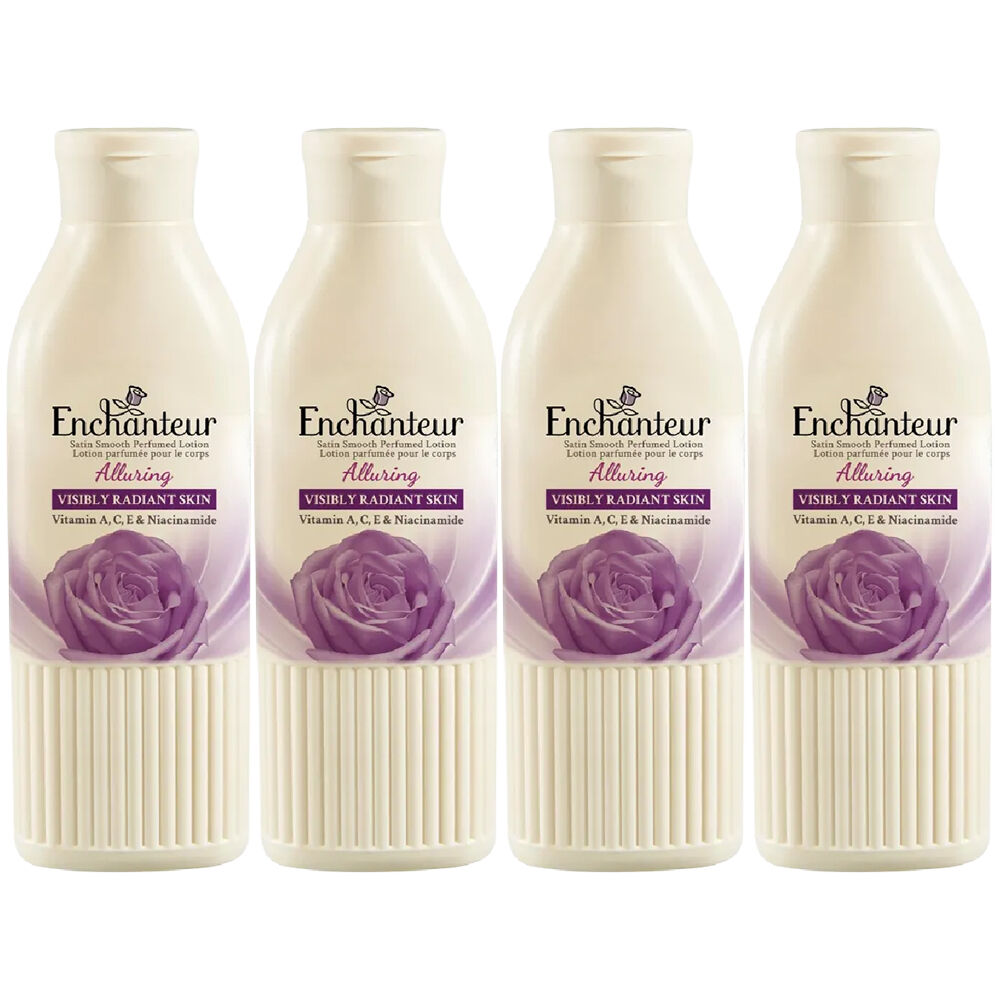 Enchanteur Alluring Body Lotion 4x200ml Rose Iris Vanilla Moisturiser for Women