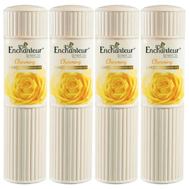 Enchanteur Charming Talc 100g x 4 Rose Muguet Cedarwood Silky Body Powder