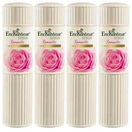 Enchanteur Romantic Talc 100g x 4 Soft Floral Body Powder for Women