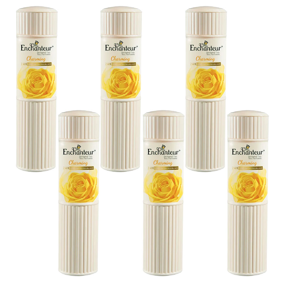 Enchanteur Charming Talc 200g x 6 Pack Perfumed Body Powder Soft Fresh Skin