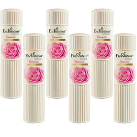 Enchanteur Romantic Talc 200g x6 Pack Perfumed Body Powder with Rose Jasmine