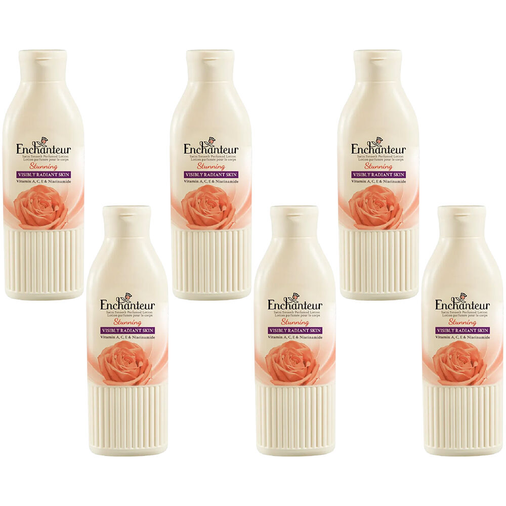 Enchanteur Stunning Perfumed Body Lotion Satin Smooth 200ml x 6 Pack Set