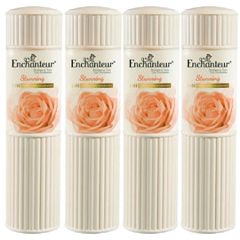 Enchanteur Stunning Talc 100g x 4 Silky Floral Body Powder for Women